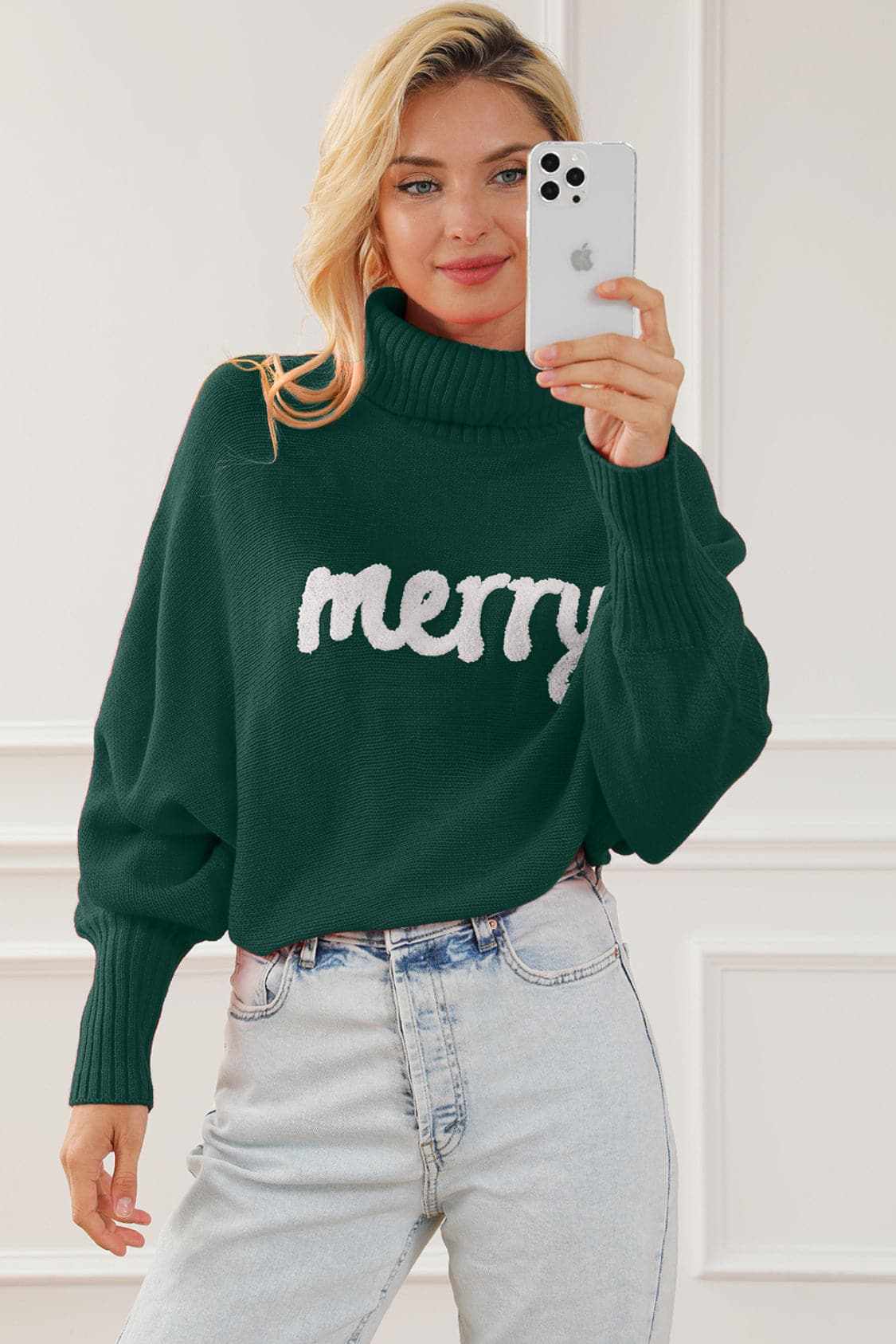 Women's Sweater Pullover Trendsi Women's High Neck Cozy Knit Sweater Pullover - Merry