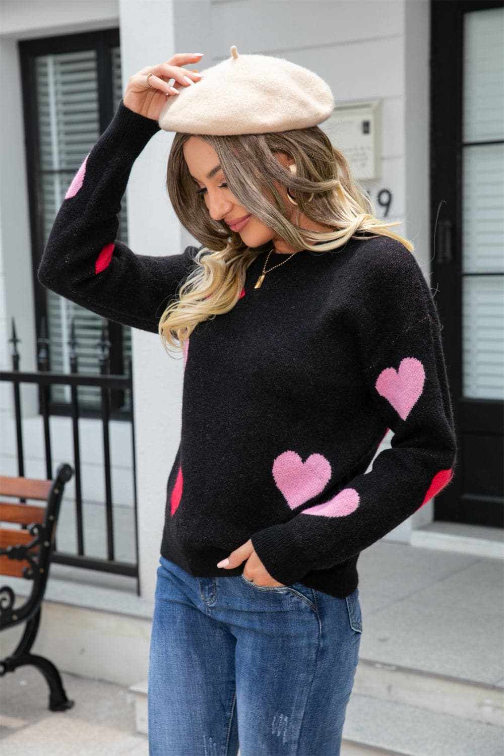 Trendsi Blush Pink Dropped Shoulder Sweater