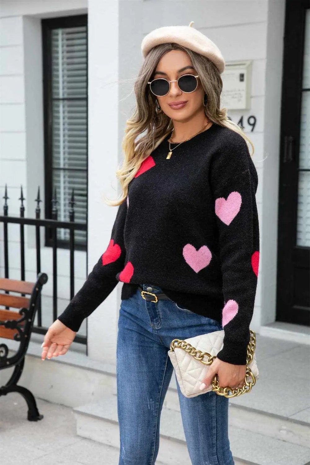 Trendsi Blush Pink Dropped Shoulder Sweater