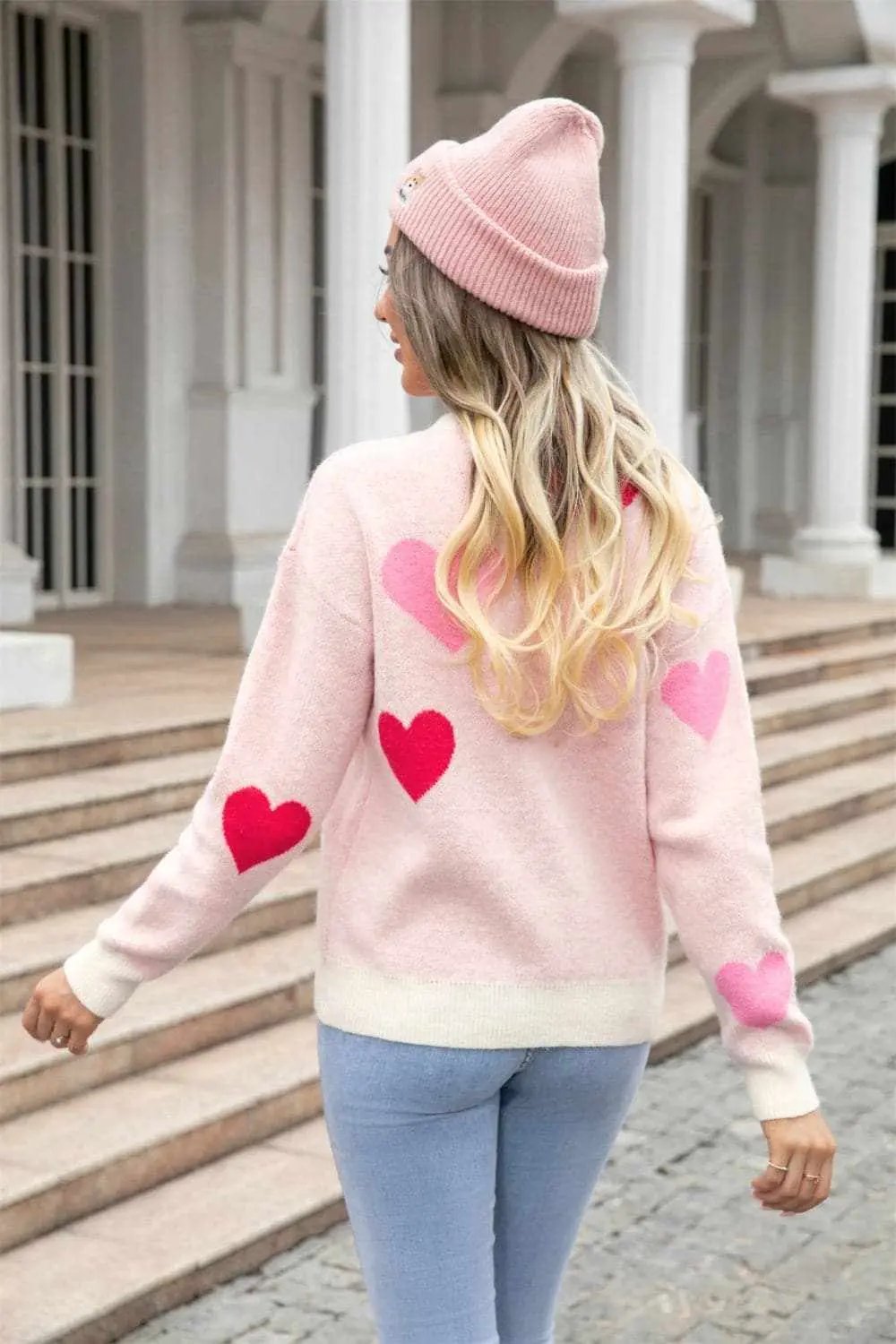 Trendsi Blush Pink Dropped Shoulder Sweater
