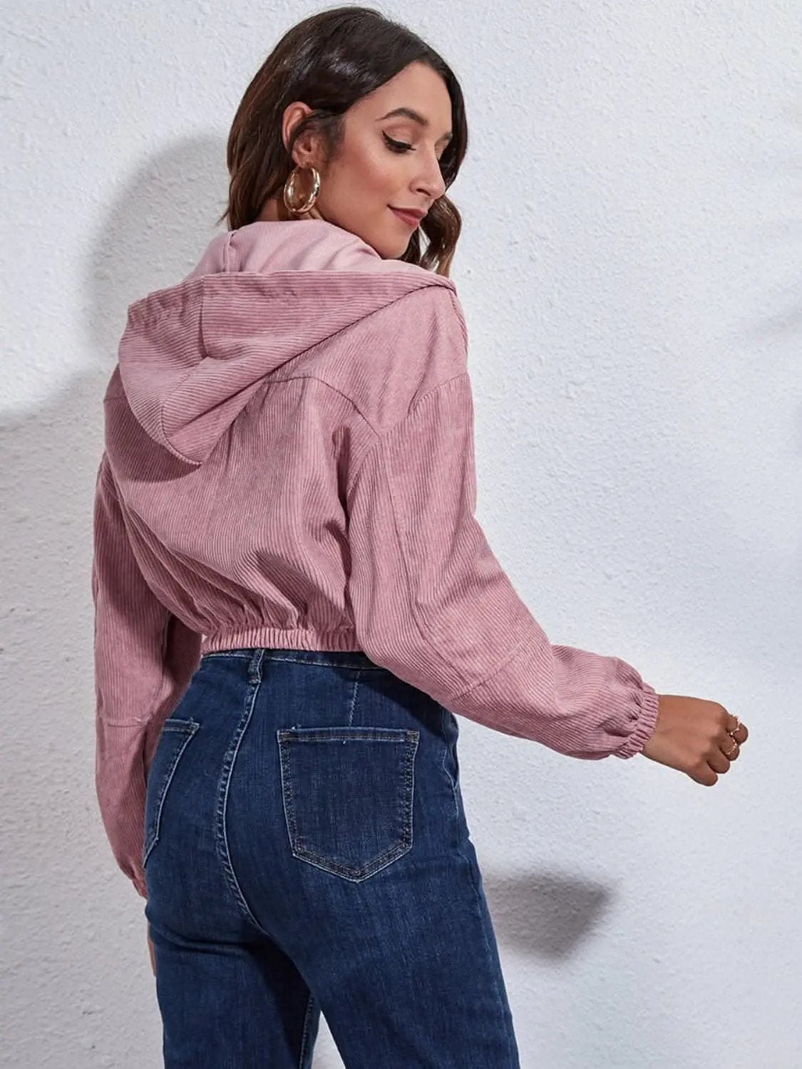 Women's Hooded Jacket Hooded Jacket - Cozy with Pockets - Everyday Casual Style