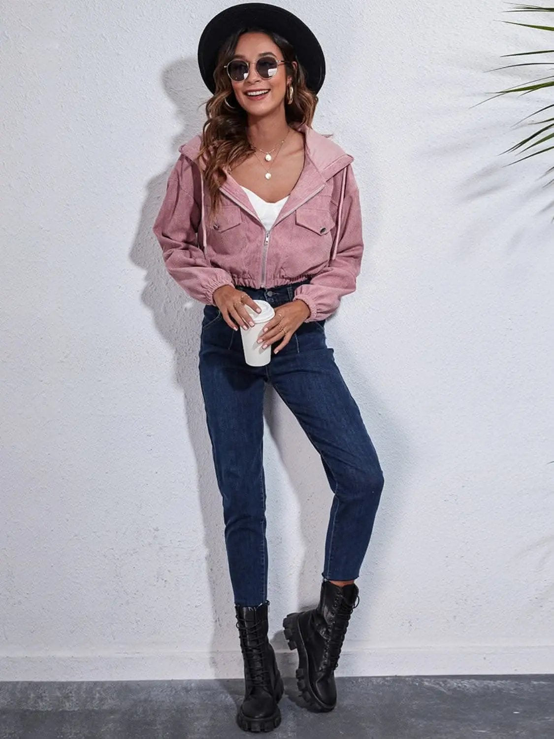 Women's Hooded Jacket Hooded Jacket - Cozy with Pockets - Everyday Casual Style