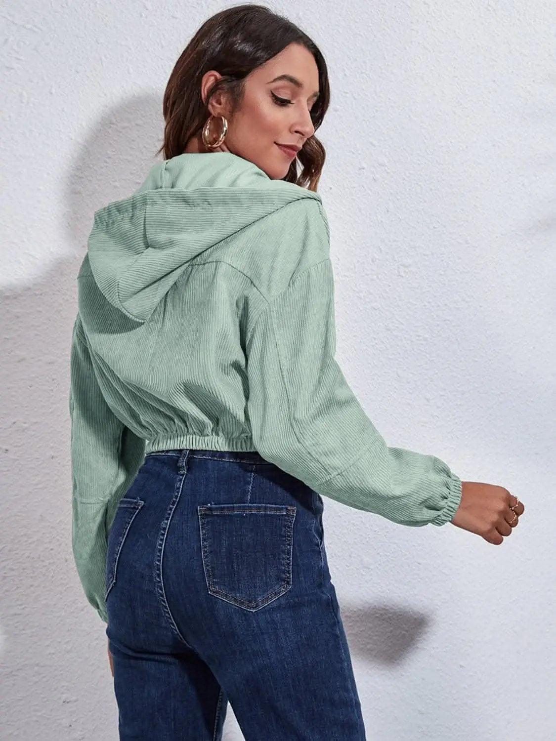 Women's Hooded Jacket Hooded Jacket - Cozy with Pockets - Everyday Casual Style