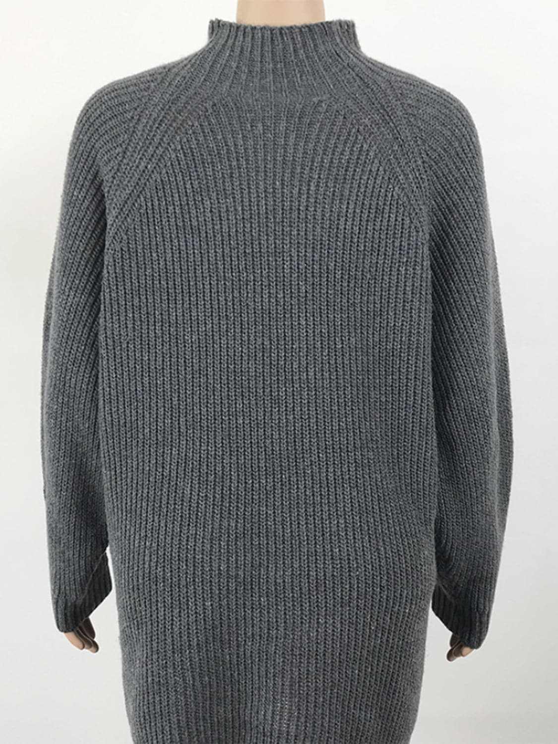 Trendsi Sweater Dress Mock Neck Midi — Cozy Knit for Fall