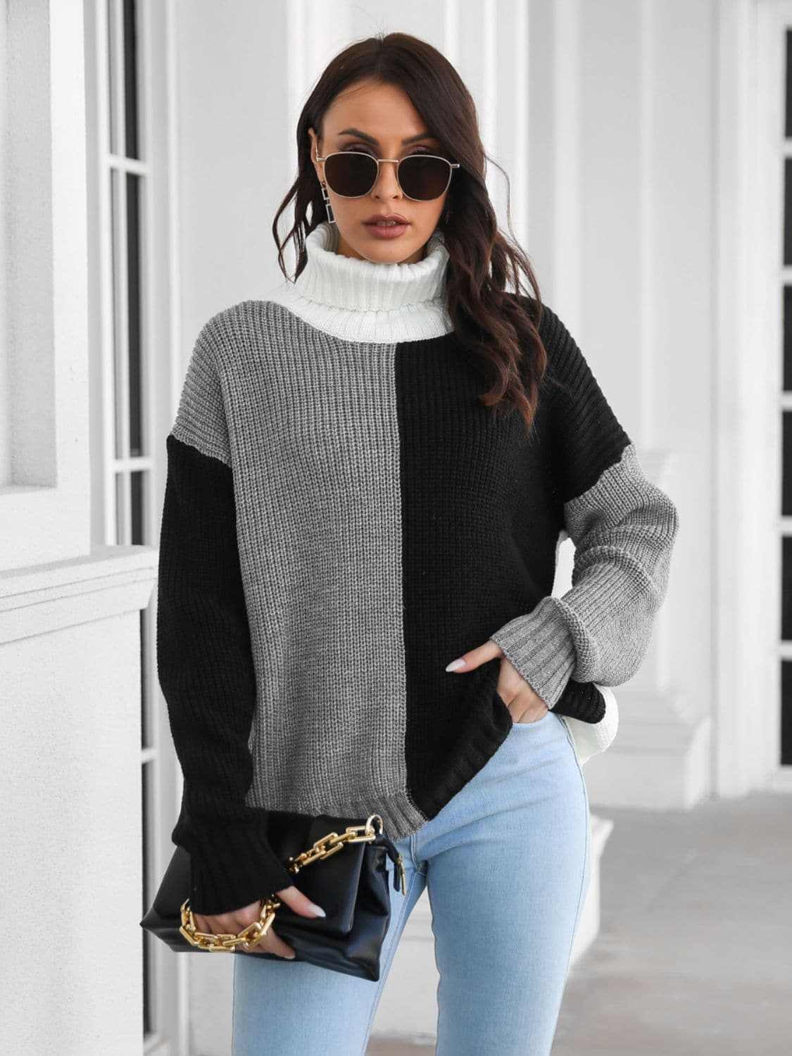Trendsi Black Cozy Turtleneck Sweater