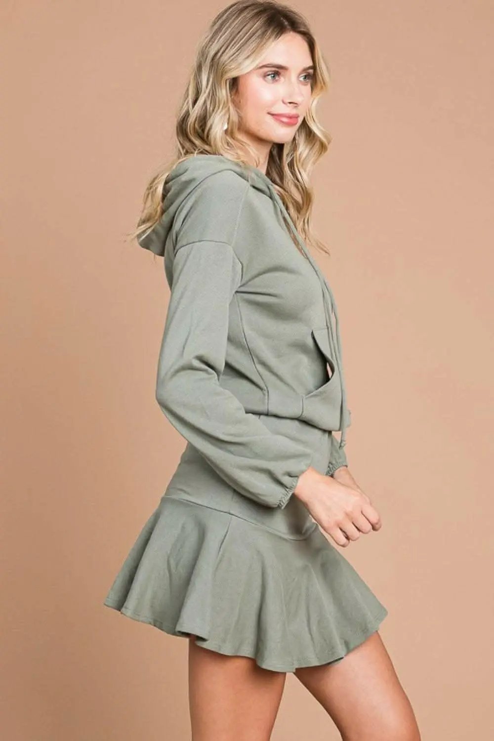 Dresses Trendsi Mini Hooded Dress Women's Drawstring Chic & Comfy Fashion