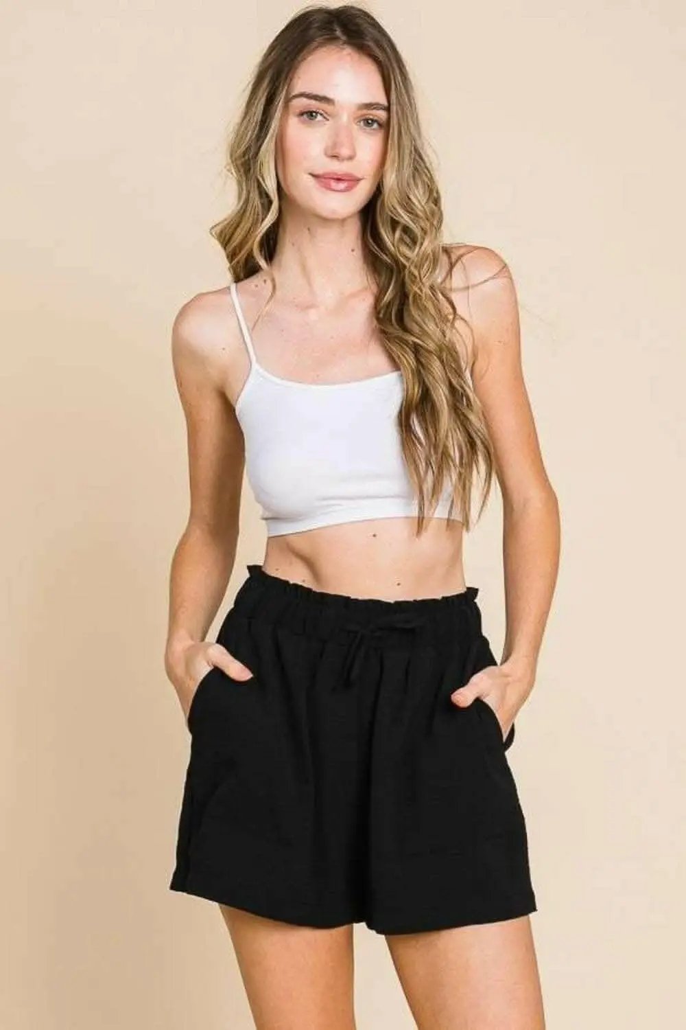 Trendsi High Waist Paperbag Shorts Women's Casual Summer Shorts - Comfy & Stylish