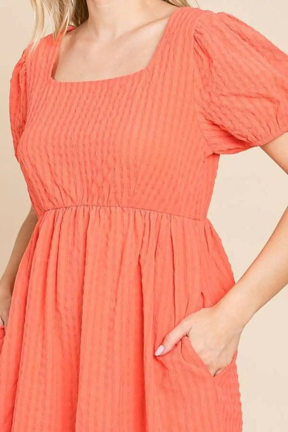 Dresses Trendsi Culture Code Textured Dress - Chic Square Neck Ele