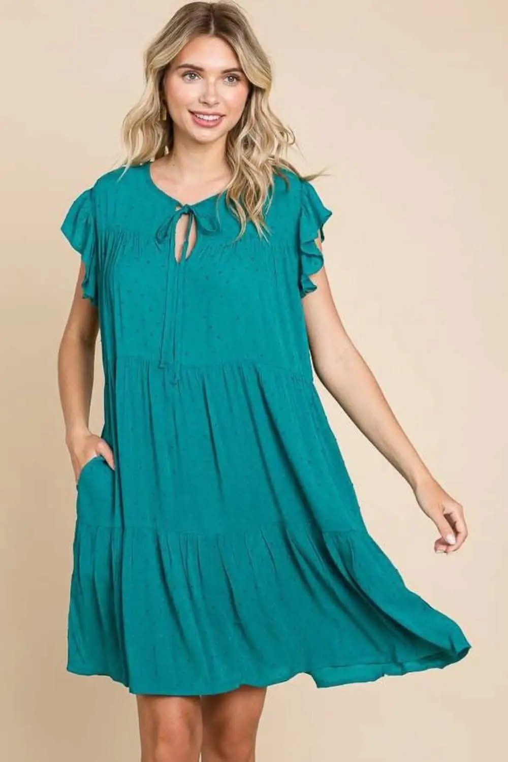 Dresses Trendsi Culture Code Tiered Ruffle Dress with Pockets and