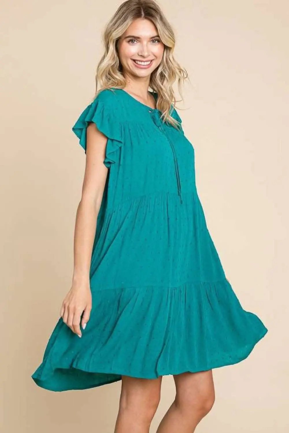 Dresses Trendsi Culture Code Tiered Ruffle Dress with Pockets and