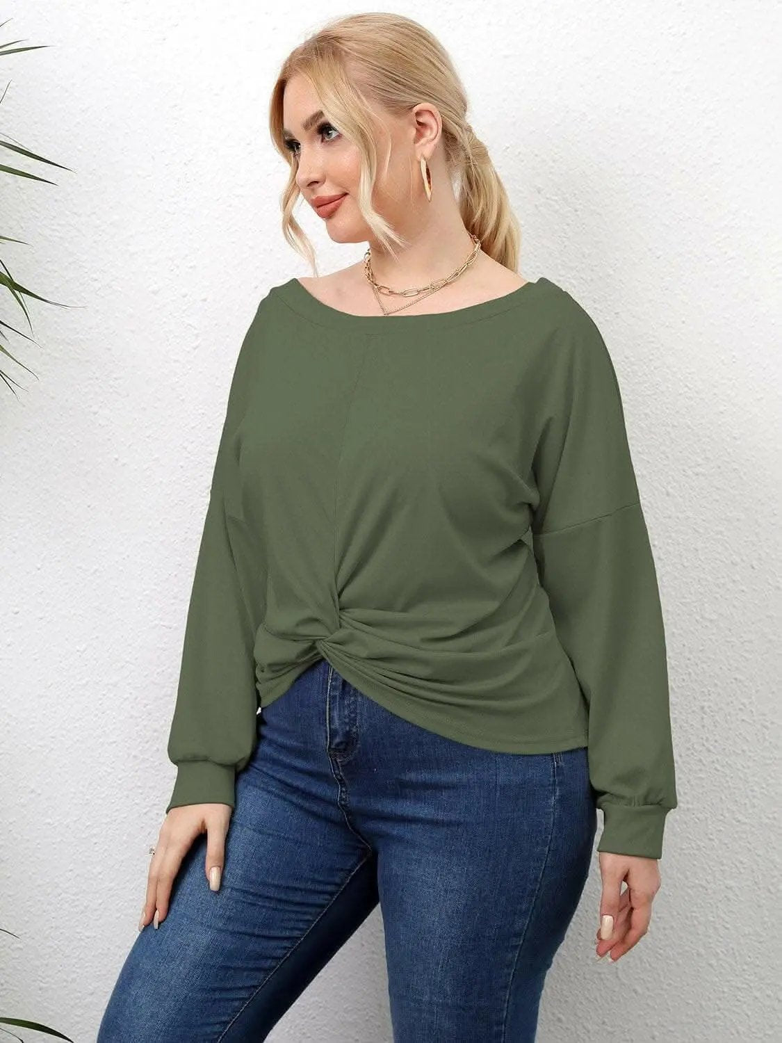 T-Shirts Trendsi plus - Curvy twist drop shoulder tee