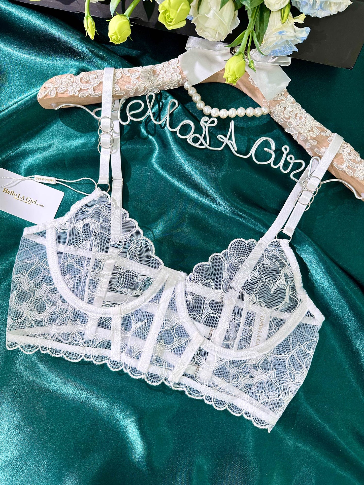 White Embroidery Lingerie Set