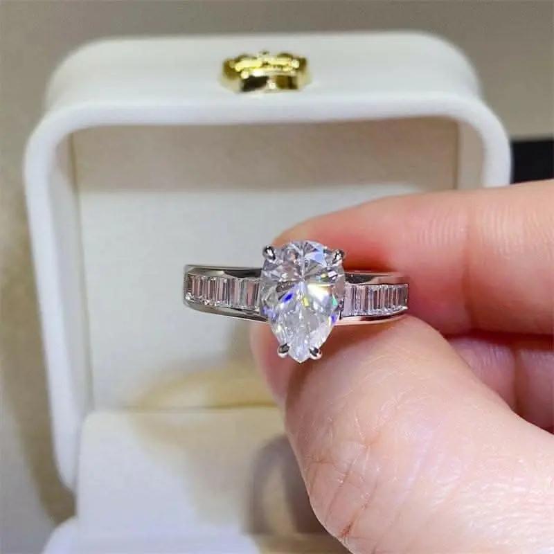 Hats Trendsi 3 Carat Moissanite Ring Women's Jewelry Dazzling Statement Ring