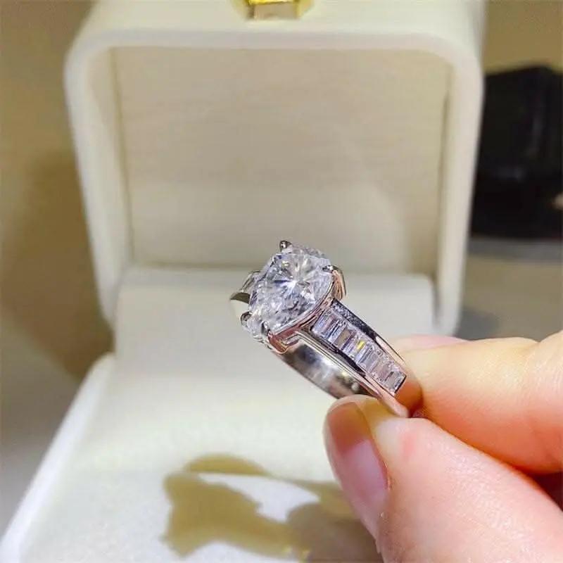 Hats Trendsi 3 Carat Moissanite Ring Women's Jewelry Dazzling Statement Ring