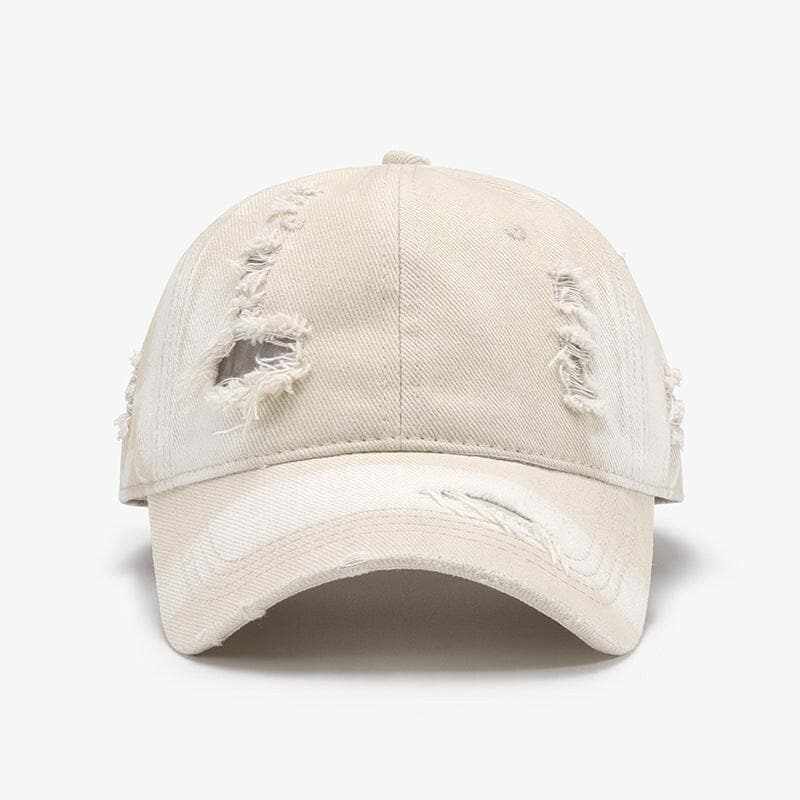 Trendsi Distressed Cotton Baseball Cap Adjustable Unisex