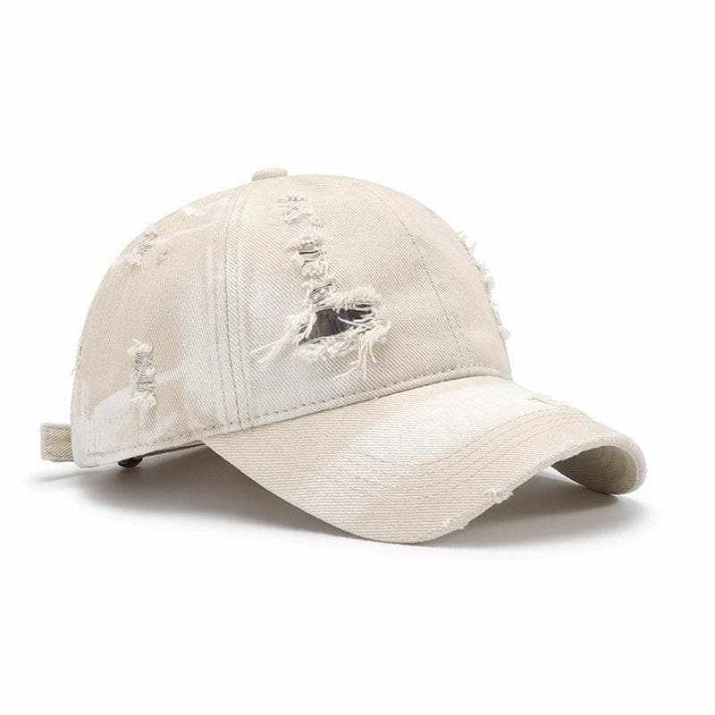 Trendsi Distressed Cotton Baseball Cap Adjustable Unisex