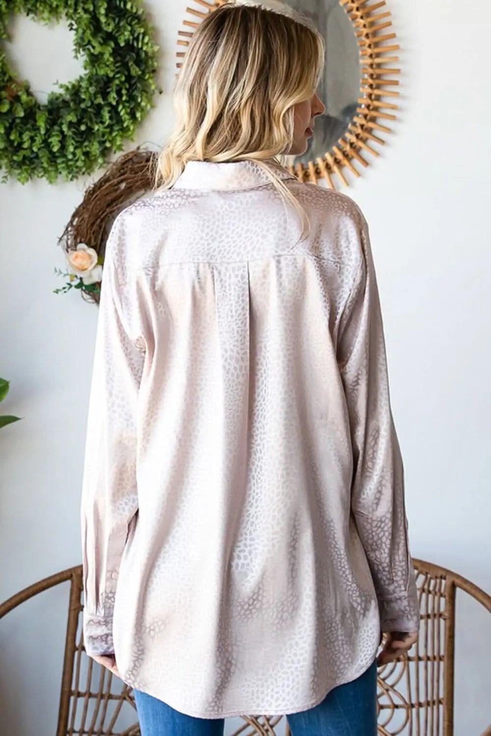 Trendsi Ditsy Dot Satin Shirt Women's Elegant Blouse - Soft & Chic Top