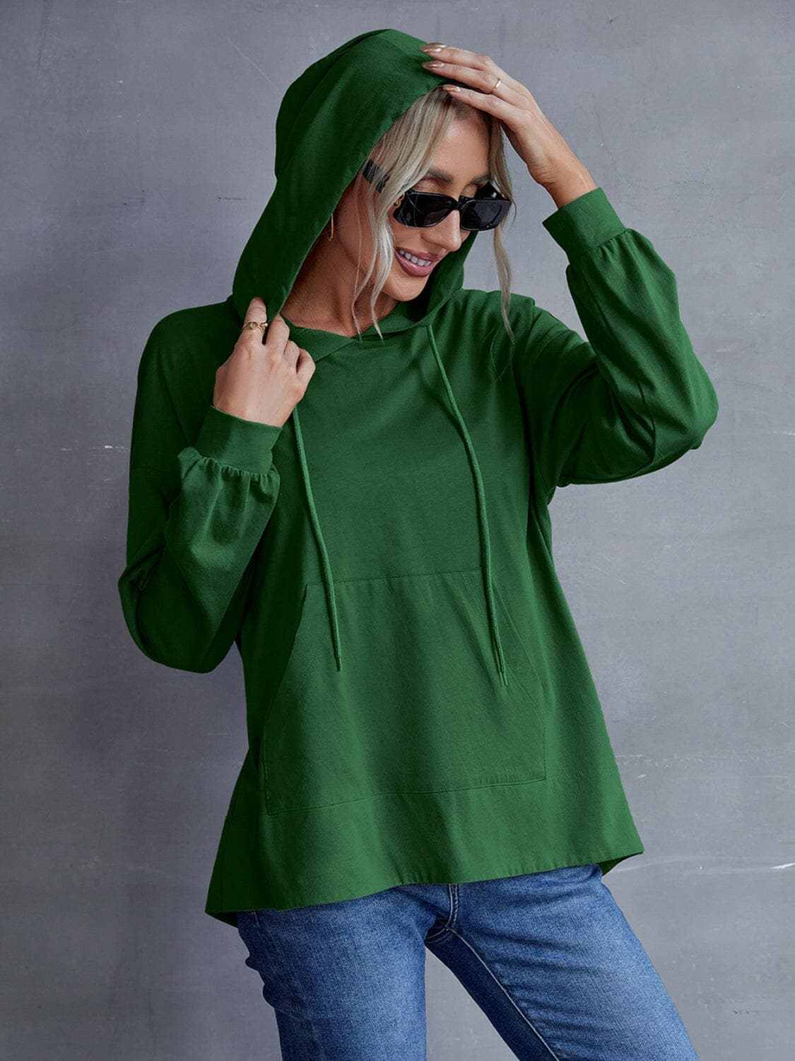 T-Shirts Trendsi Sweatshirts & Hoodies - Trendsi Dropped shoulder hoodie with p