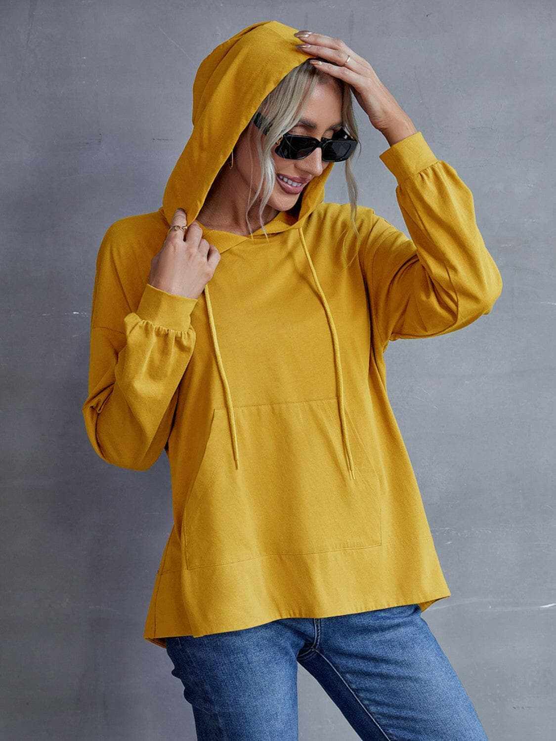 T-Shirts Trendsi Sweatshirts & Hoodies - Trendsi Dropped shoulder hoodie with p