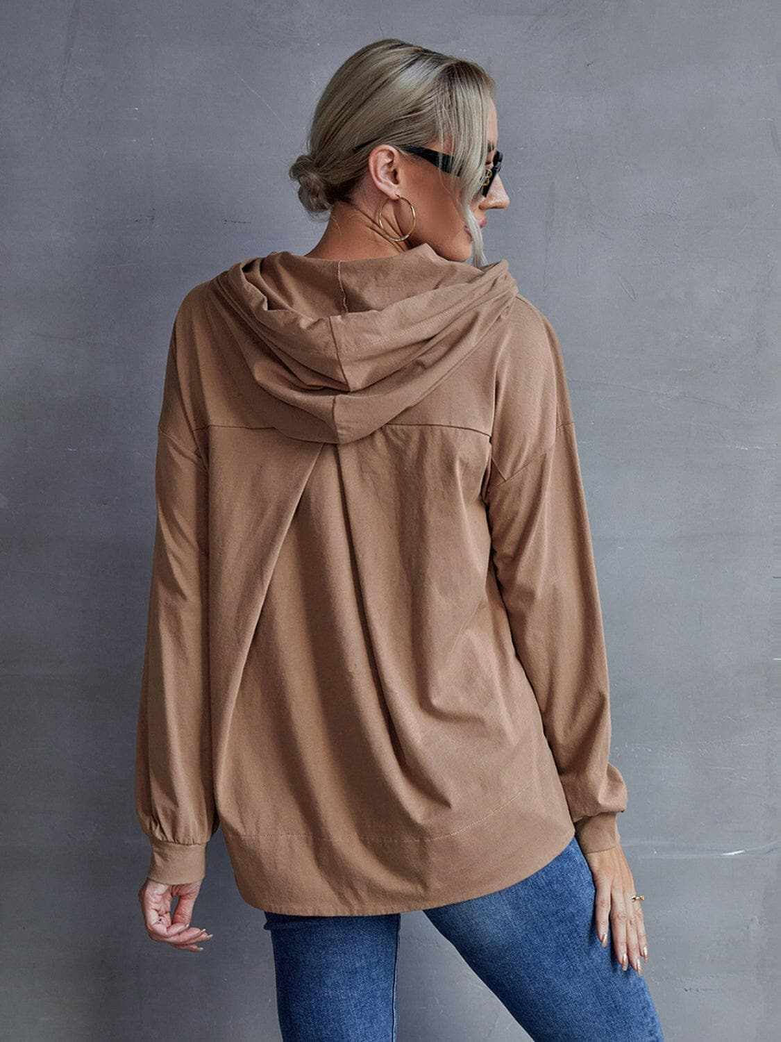 T-Shirts Trendsi Sweatshirts & Hoodies - Trendsi Dropped shoulder hoodie with p