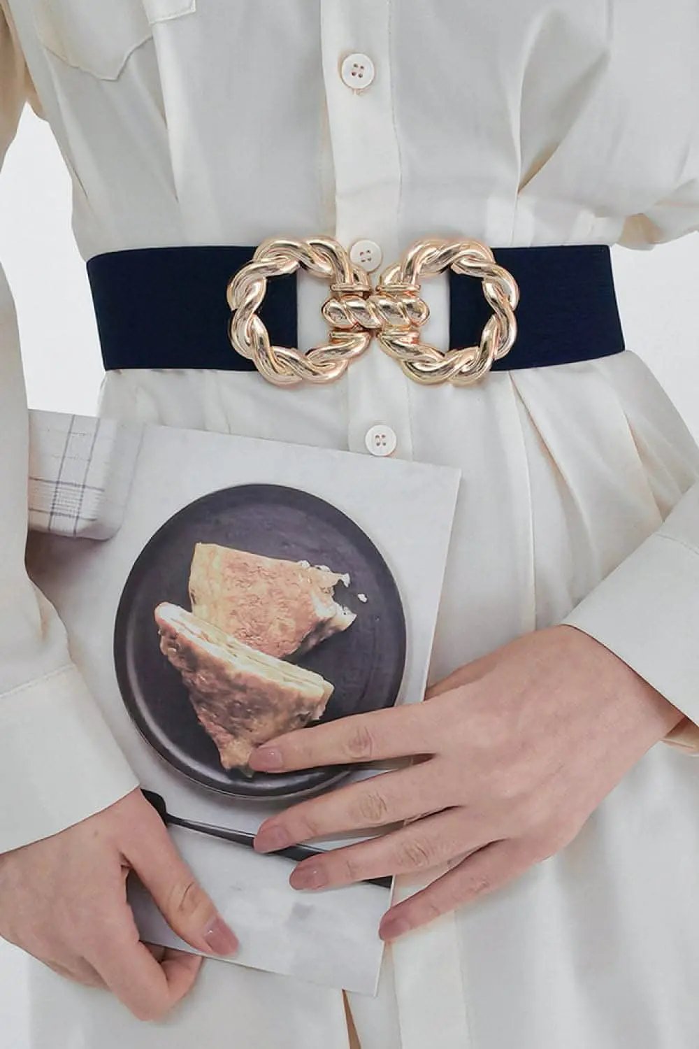 Accessories Trendsi Elastic belt with zinc alloy buckle
