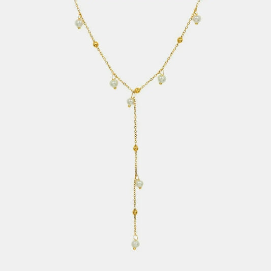T-Shirts Trendsi Necklaces - Elegant 18K gold pearl necklace