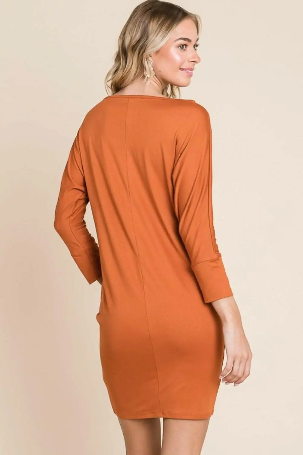Women's Mini Dress Mini Dress - Dolman Sleeve - Versatile Elegant Styling — Trendsi