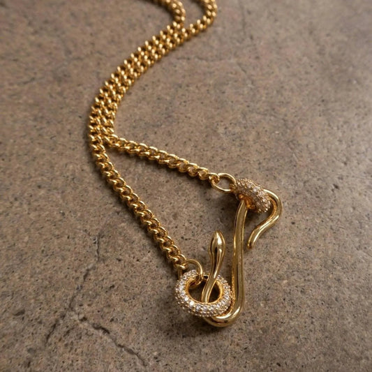 Necklace - Gold-Plated Zircon - Elegant Dainty Style