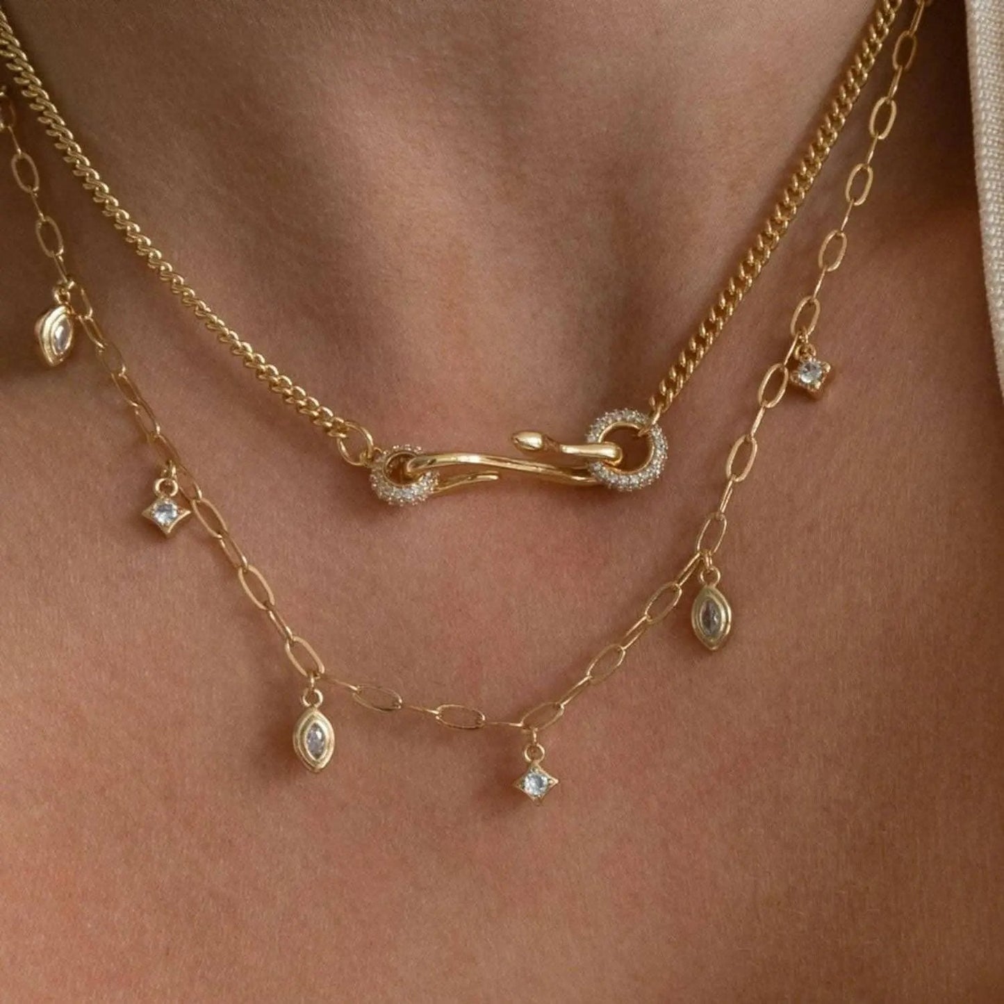 Necklace - Gold-Plated Zircon - Elegant Dainty Style