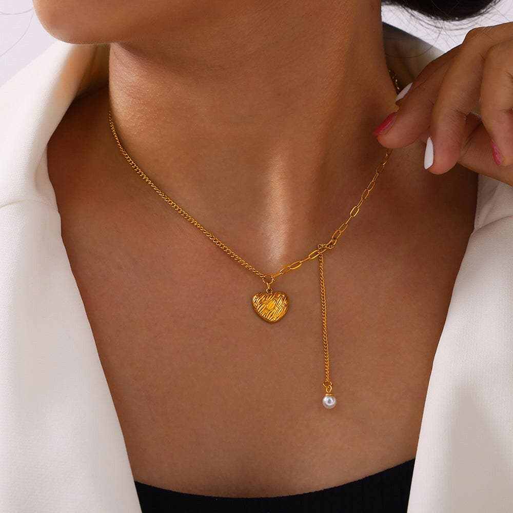 T-Shirts Trendsi Necklaces - Elegant heart pendant necklace