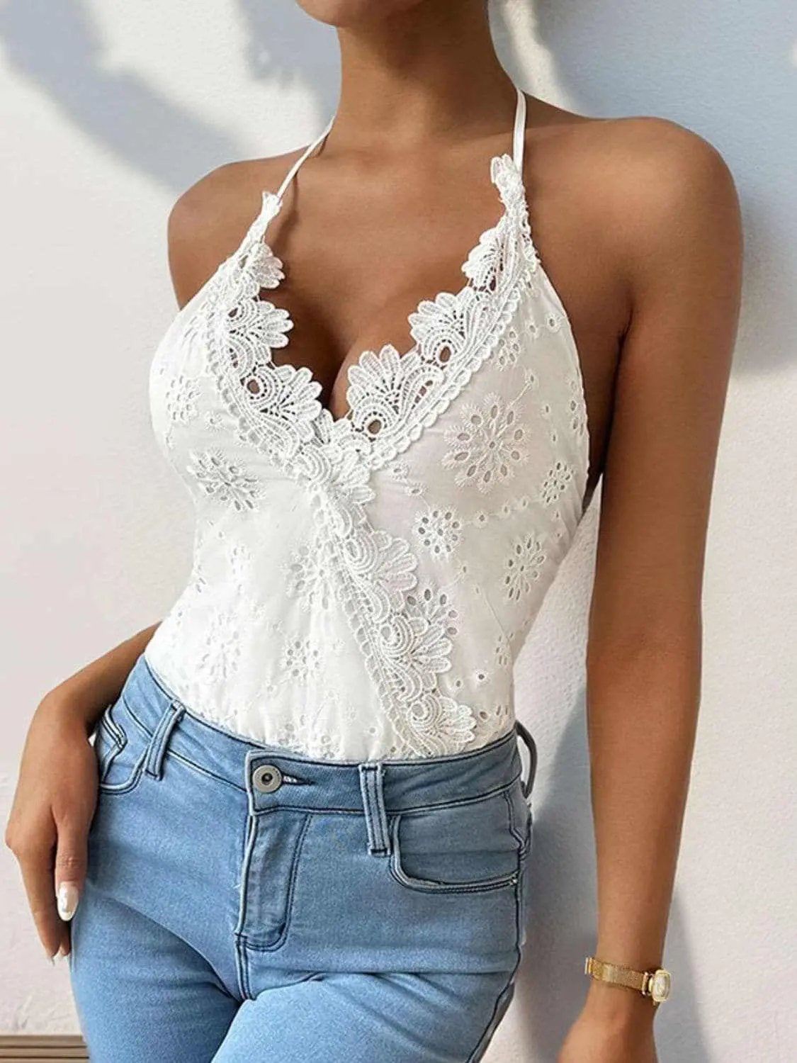 Accessories Trendsi Elegant lace bodysuit with sheer details