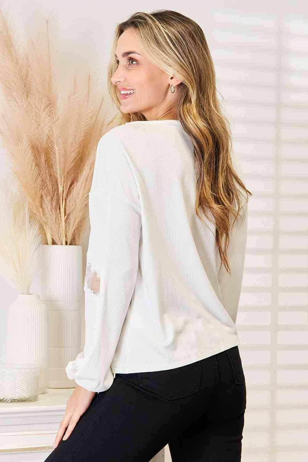 Trendsi Lace V-Neck Blouse - Elegant Women's Top