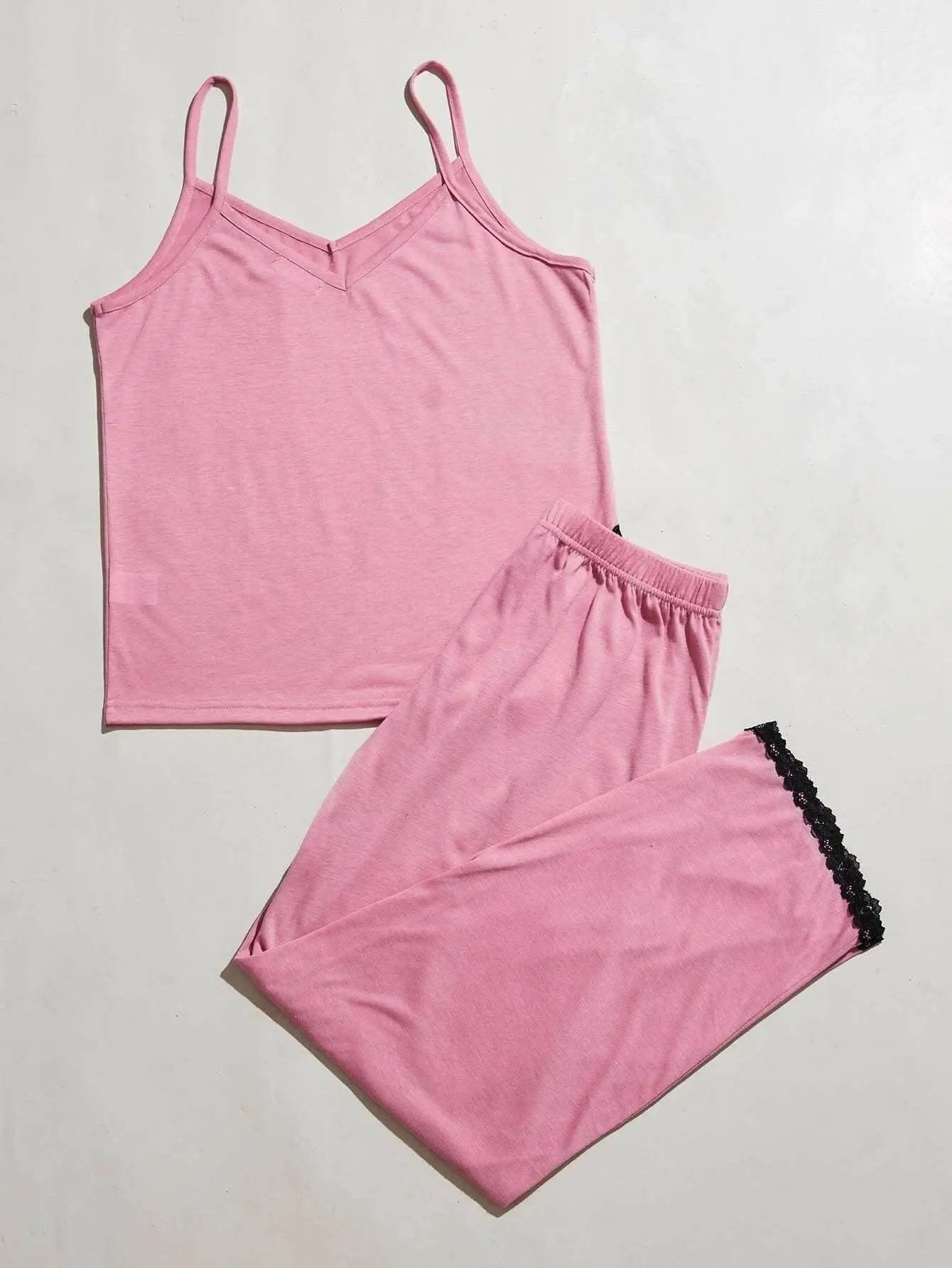 Trendsi Lace V-Neck Pajama Set - Elegant Women's Sleepwear