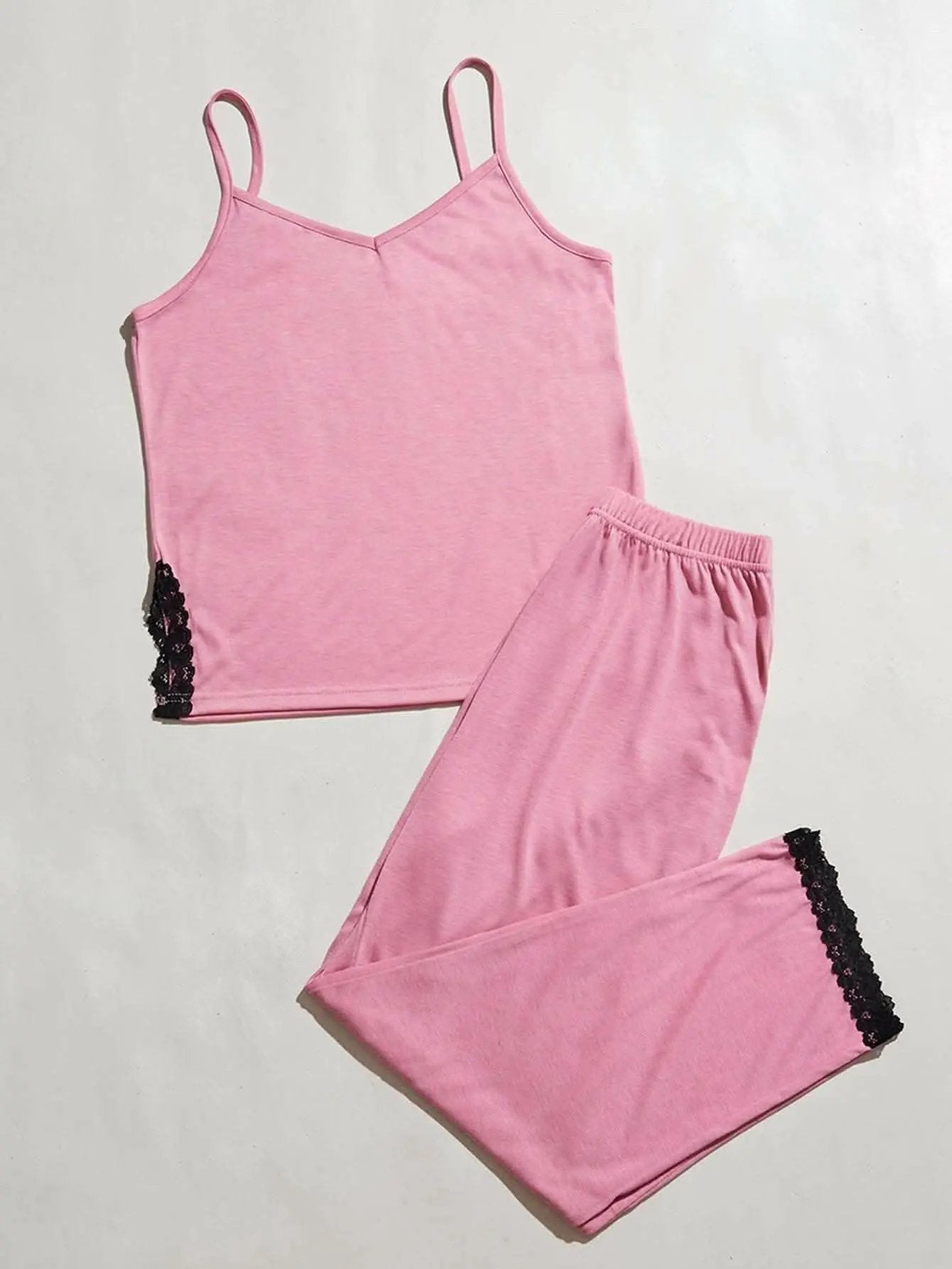 Trendsi Lace V-Neck Pajama Set - Elegant Women's Sleepwear
