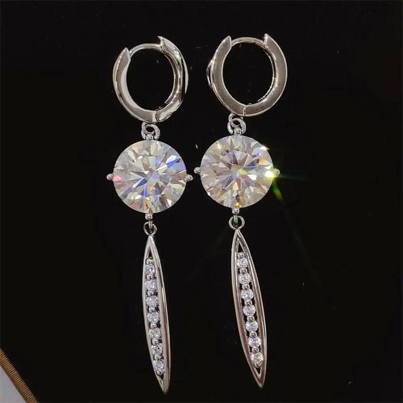 Moissanite Earrings 10ct Silver by Trendsi