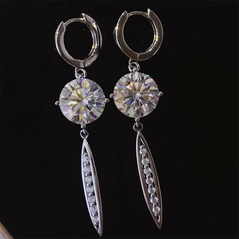 Moissanite Earrings 10ct Silver by Trendsi