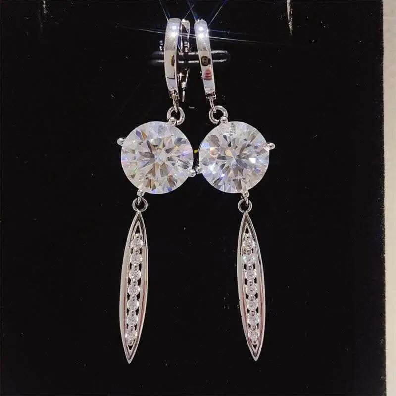 Moissanite Earrings 10ct Silver by Trendsi