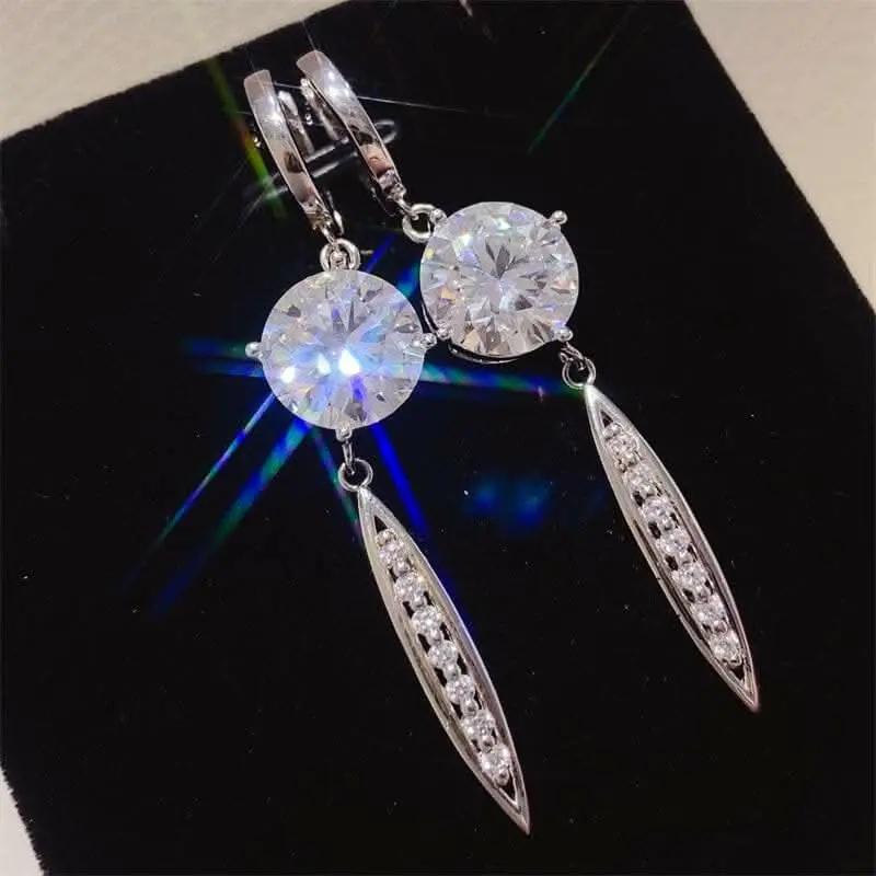 Moissanite Earrings 10ct Silver by Trendsi