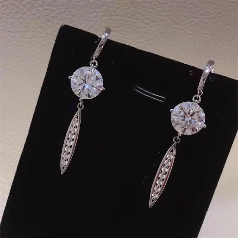 Moissanite Earrings 10ct Silver by Trendsi