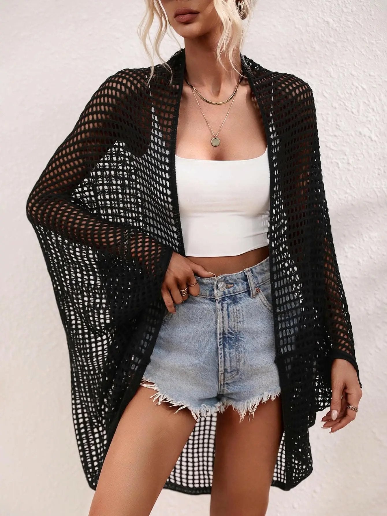 T-Shirts Trendsi swimwear - Elegant sheer longline wrap