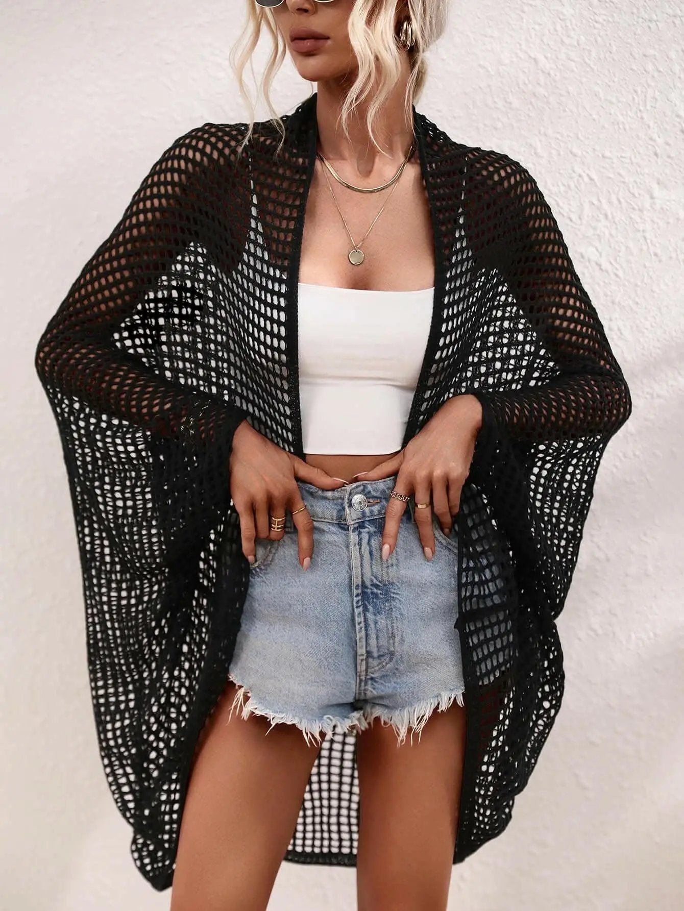 T-Shirts Trendsi swimwear - Elegant sheer longline wrap