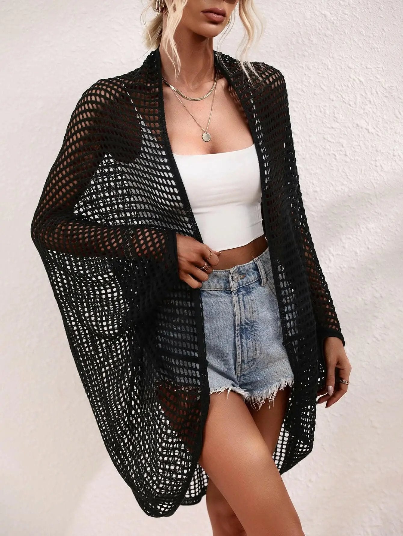 T-Shirts Trendsi swimwear - Elegant sheer longline wrap