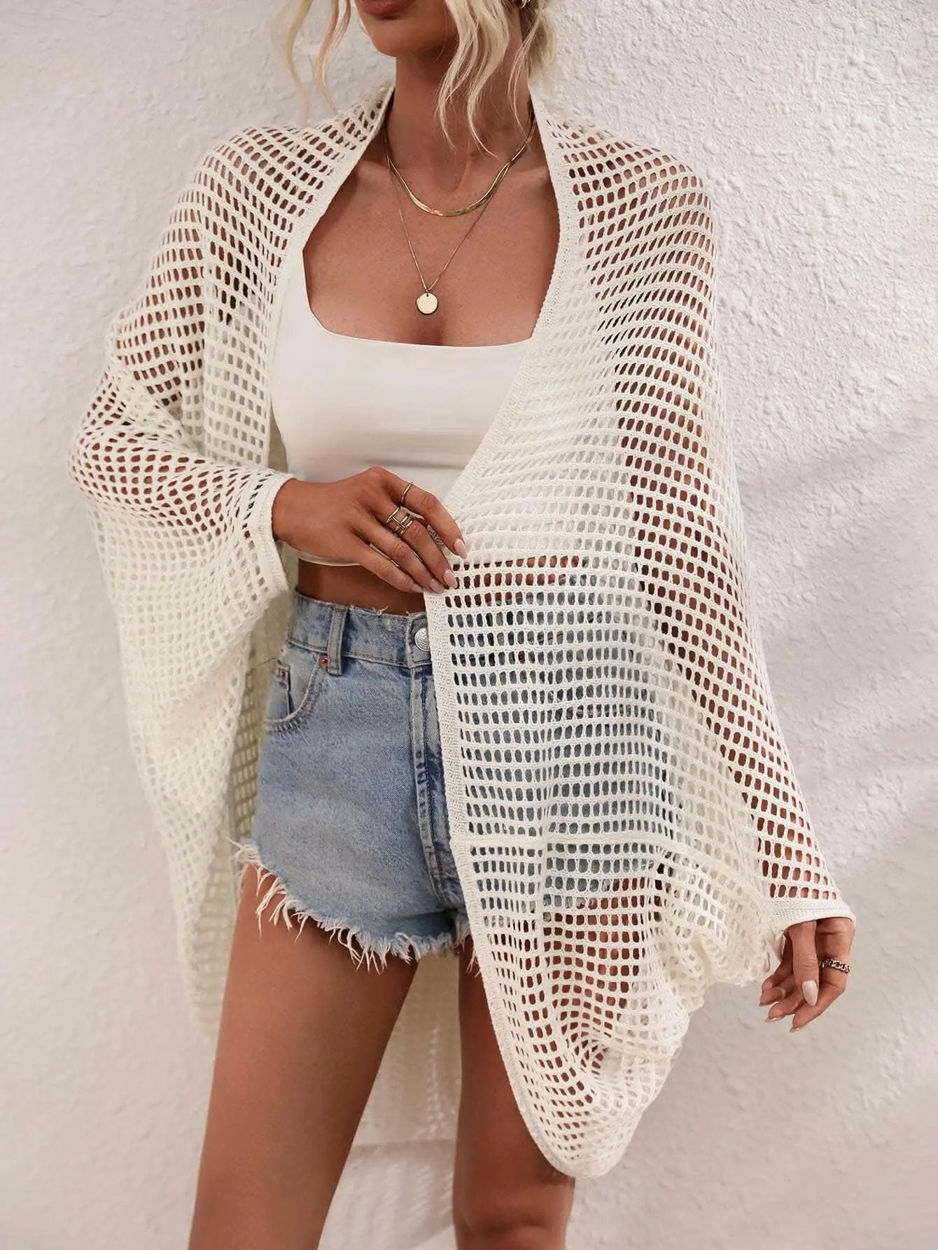 T-Shirts Trendsi swimwear - Elegant sheer longline wrap