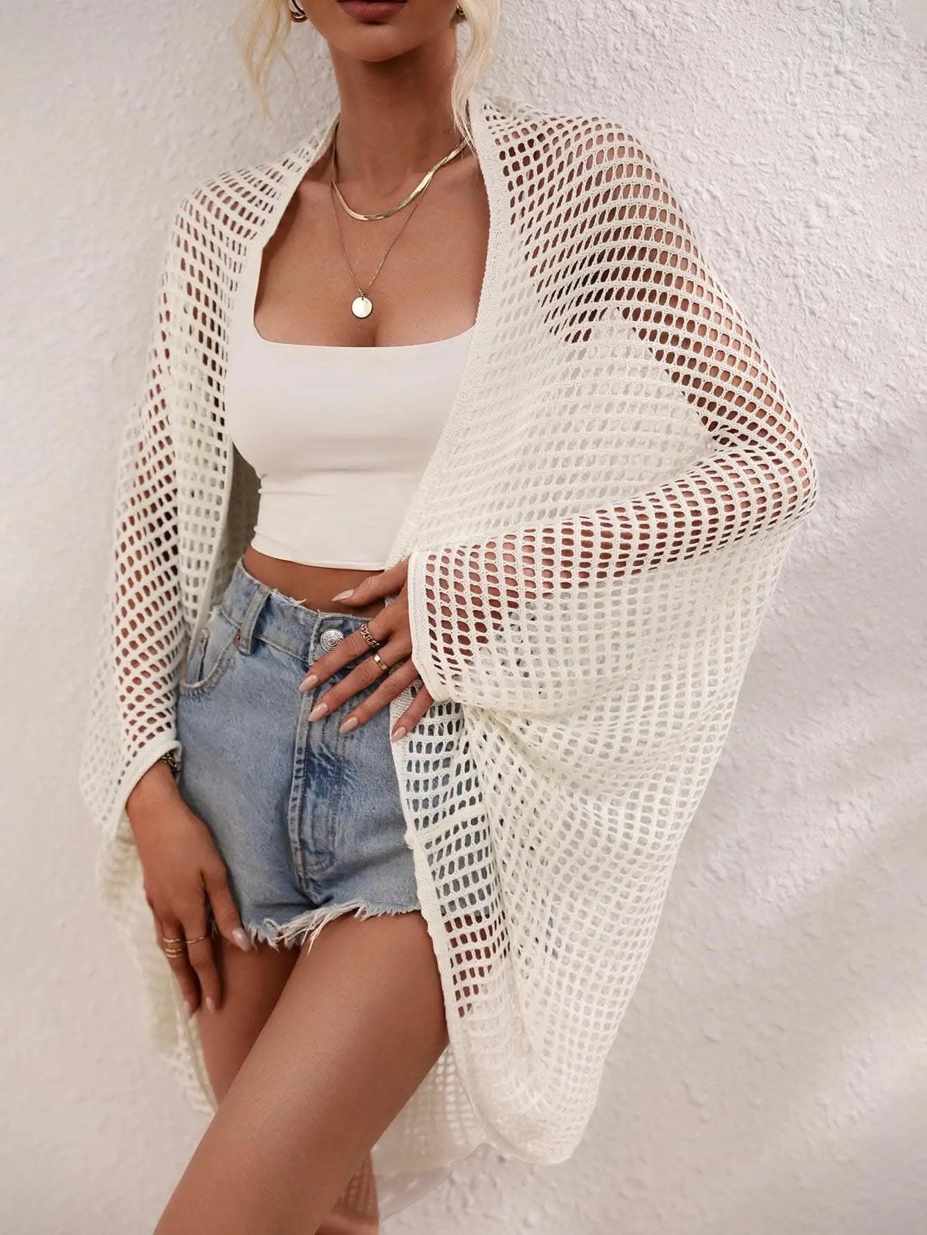 T-Shirts Trendsi swimwear - Elegant sheer longline wrap