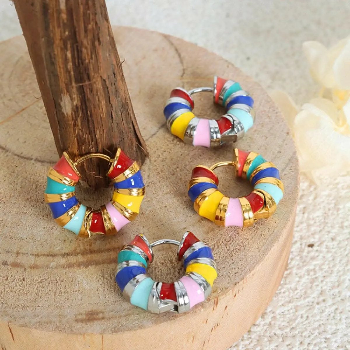 T-Shirts Trendsi Elegant titanium hoop earrings
