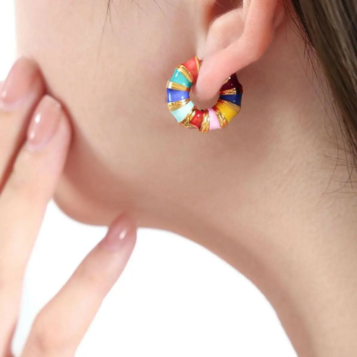 T-Shirts Trendsi Elegant titanium hoop earrings