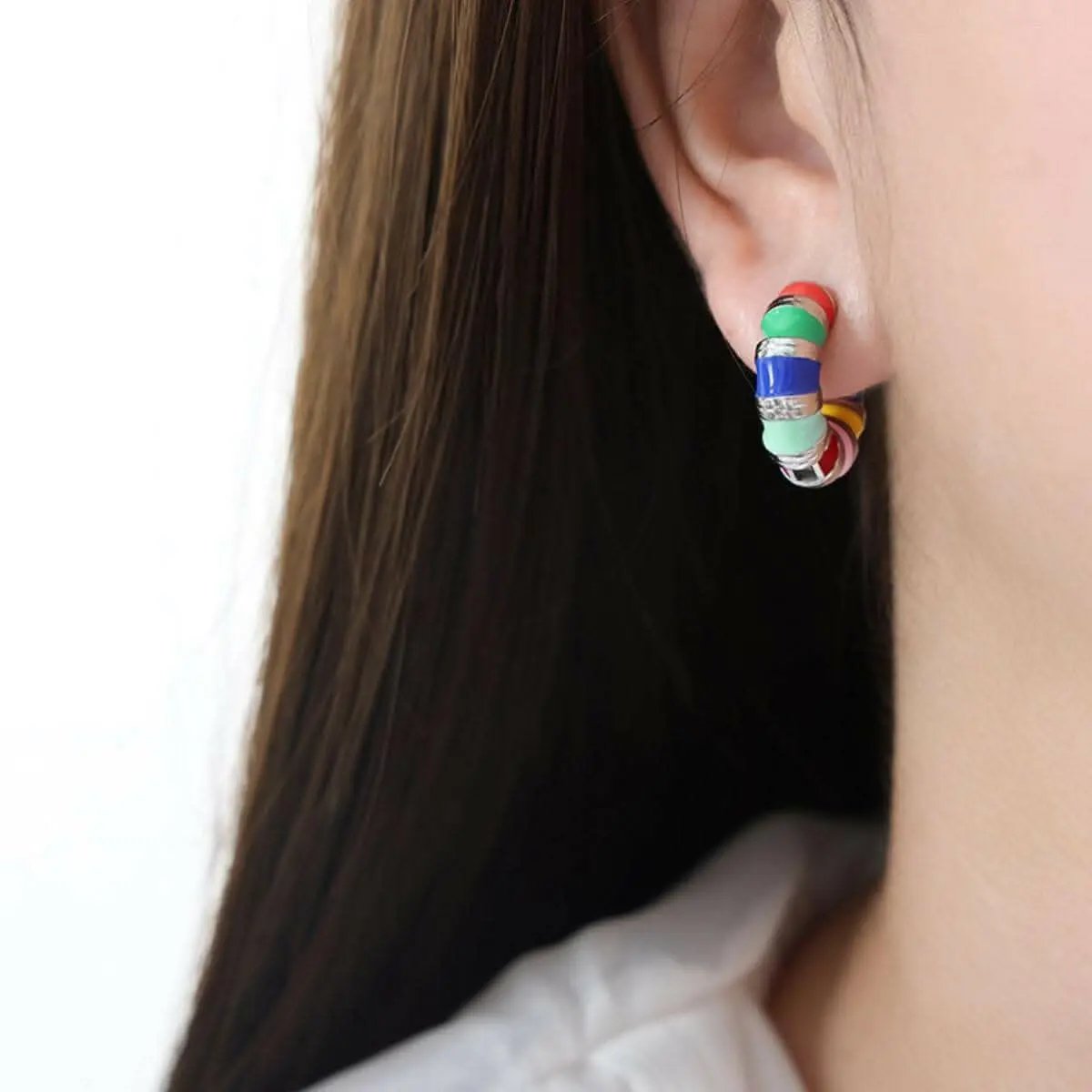 T-Shirts Trendsi Elegant titanium hoop earrings