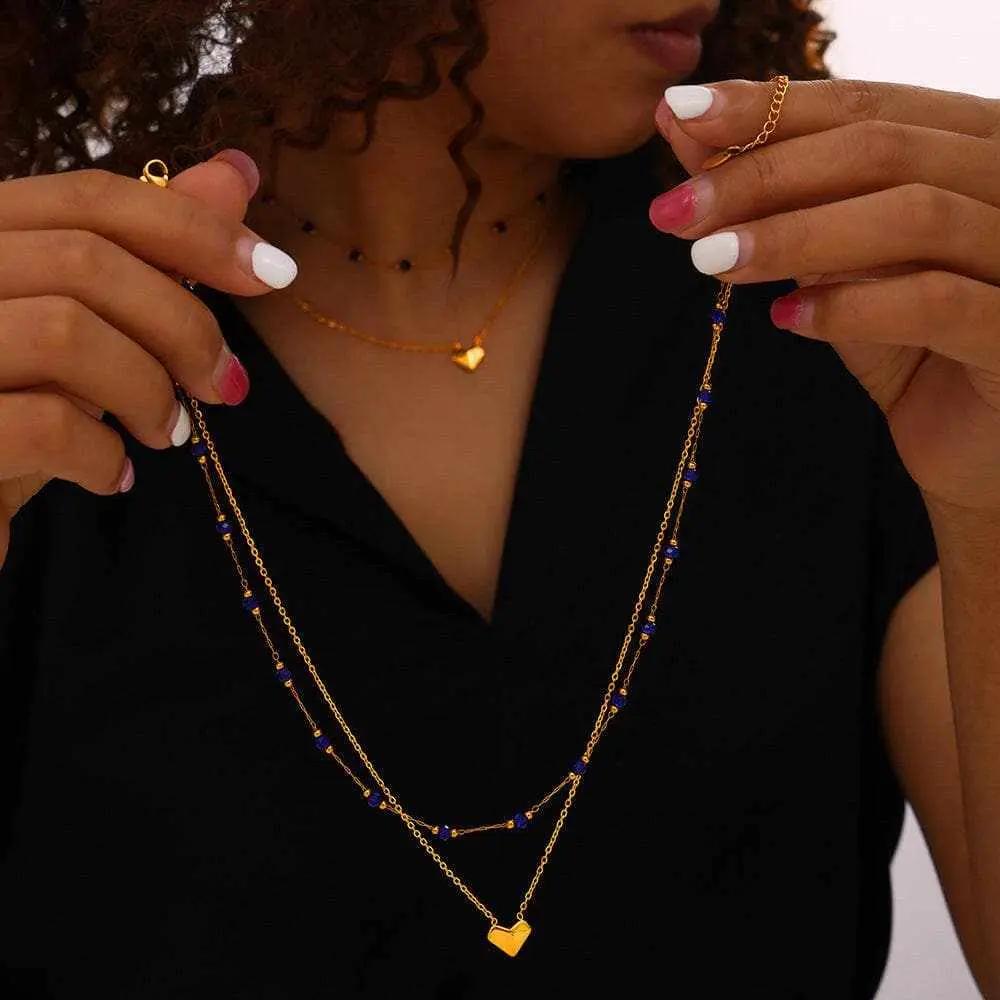T-Shirts Trendsi Necklaces - Elegant titanium steel crystal necklace