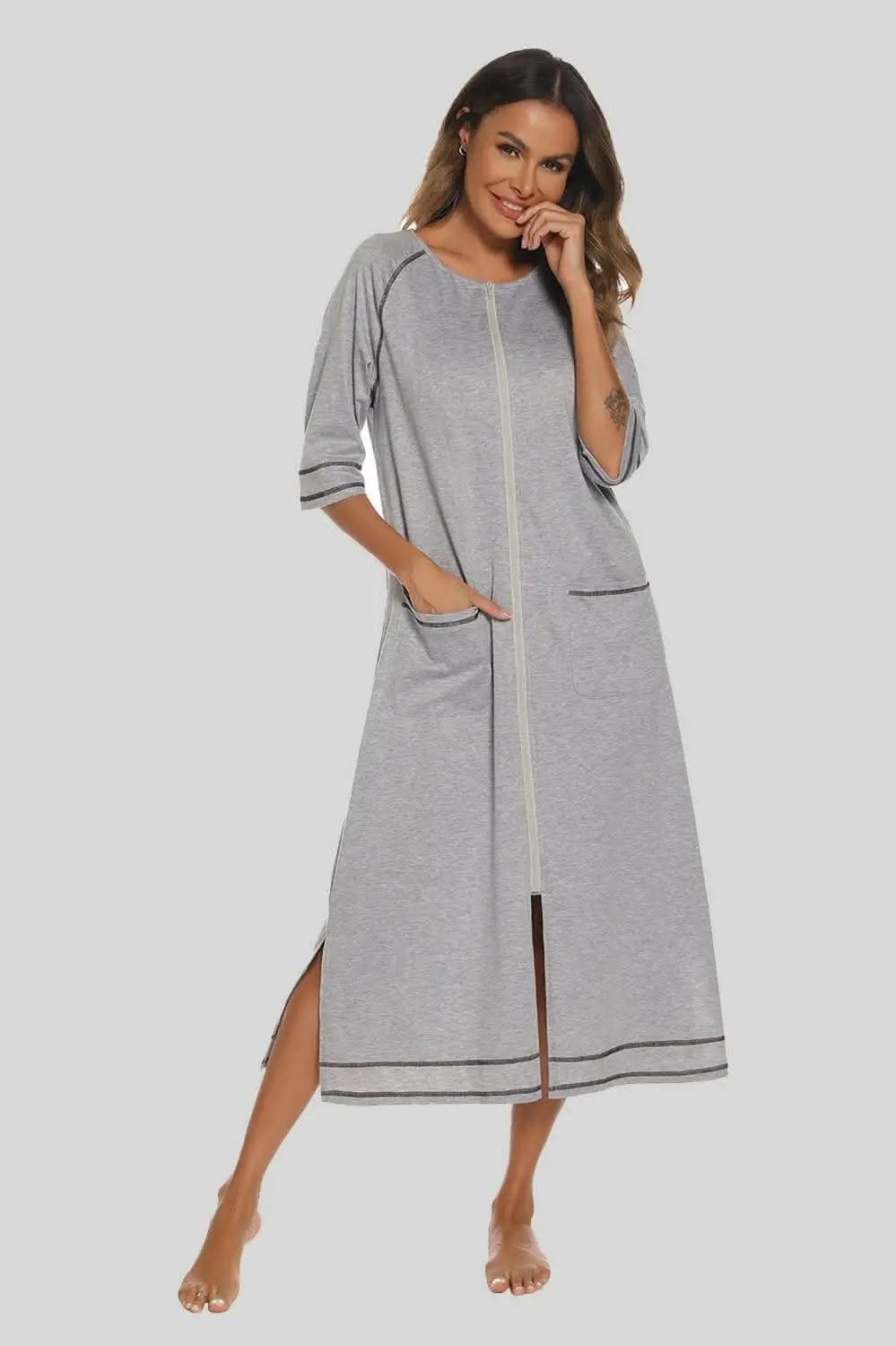 Night Dress With Pockets | Trendsi Comfortable Sleepwear