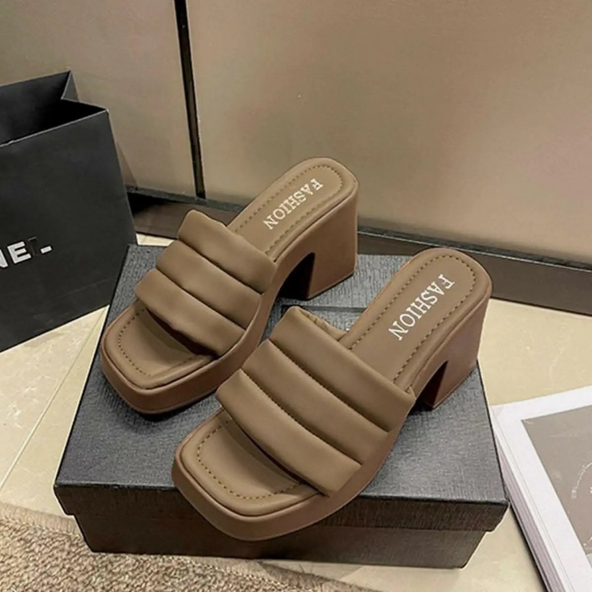 Women's Block Heel Sandals Ivory Trendsi